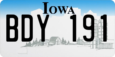 IA license plate BDY191