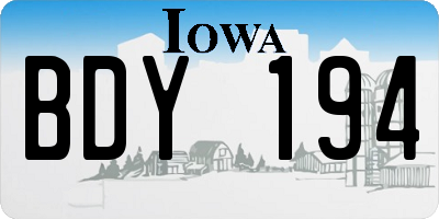 IA license plate BDY194