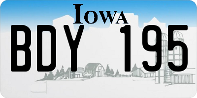 IA license plate BDY195
