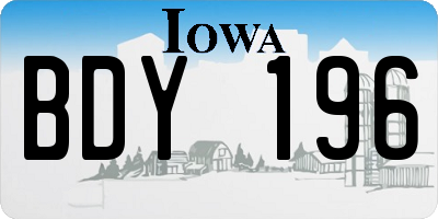 IA license plate BDY196