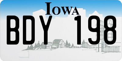 IA license plate BDY198