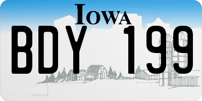 IA license plate BDY199