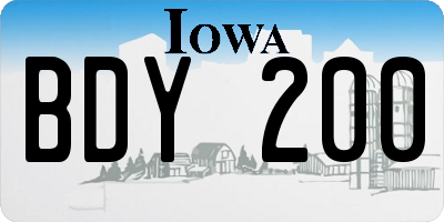 IA license plate BDY200