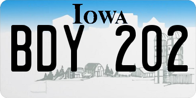 IA license plate BDY202