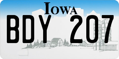 IA license plate BDY207