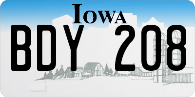 IA license plate BDY208