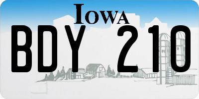 IA license plate BDY210