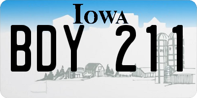IA license plate BDY211