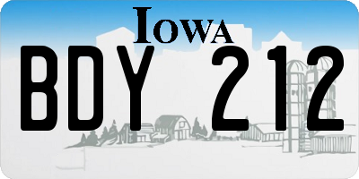 IA license plate BDY212