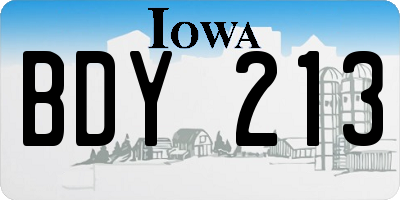 IA license plate BDY213