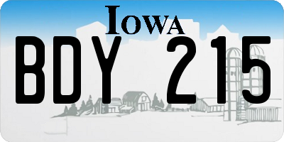 IA license plate BDY215