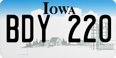 IA license plate BDY220