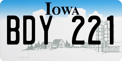 IA license plate BDY221