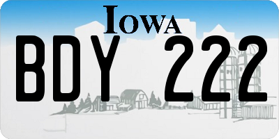 IA license plate BDY222