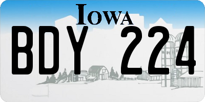 IA license plate BDY224