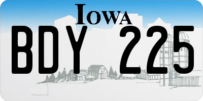 IA license plate BDY225