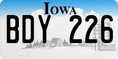 IA license plate BDY226