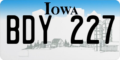 IA license plate BDY227