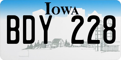 IA license plate BDY228