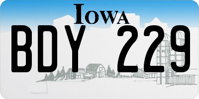 IA license plate BDY229