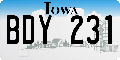 IA license plate BDY231