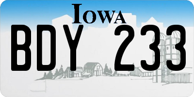 IA license plate BDY233