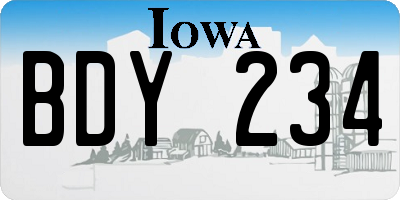 IA license plate BDY234