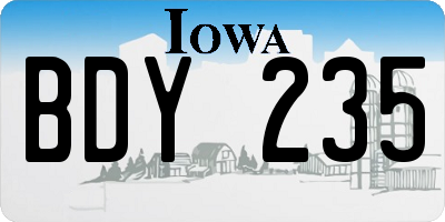 IA license plate BDY235