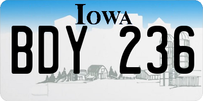 IA license plate BDY236