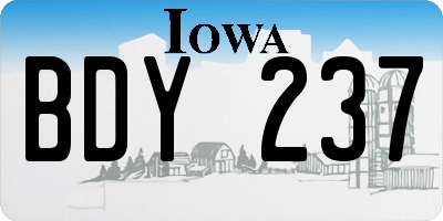 IA license plate BDY237