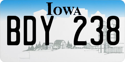 IA license plate BDY238