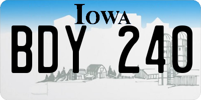 IA license plate BDY240