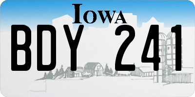 IA license plate BDY241