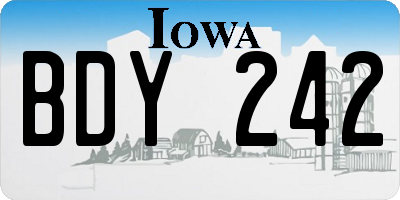 IA license plate BDY242