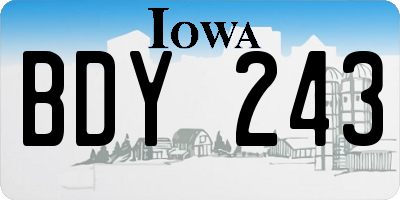IA license plate BDY243