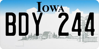 IA license plate BDY244