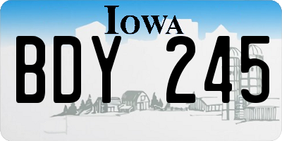 IA license plate BDY245