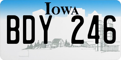 IA license plate BDY246