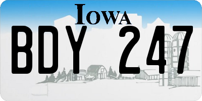 IA license plate BDY247