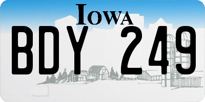 IA license plate BDY249