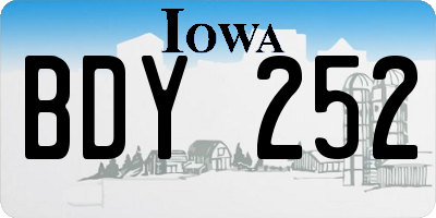 IA license plate BDY252