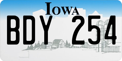 IA license plate BDY254