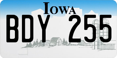 IA license plate BDY255