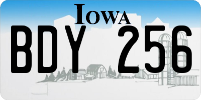 IA license plate BDY256
