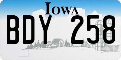 IA license plate BDY258