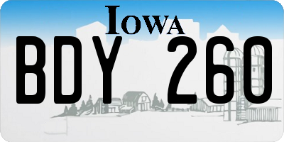IA license plate BDY260