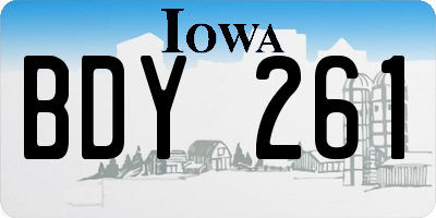 IA license plate BDY261