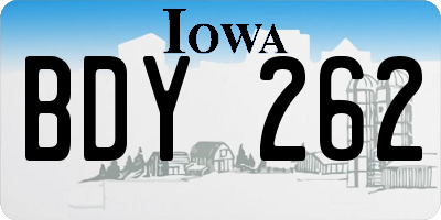 IA license plate BDY262