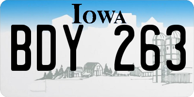 IA license plate BDY263