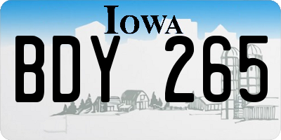 IA license plate BDY265